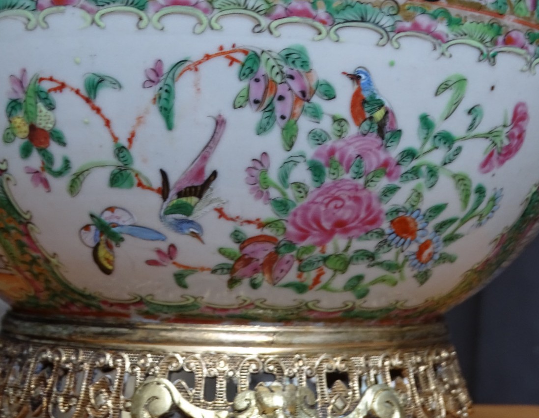 China Porcelain Canton Cup  Bronze  Mount 19th-photo-4