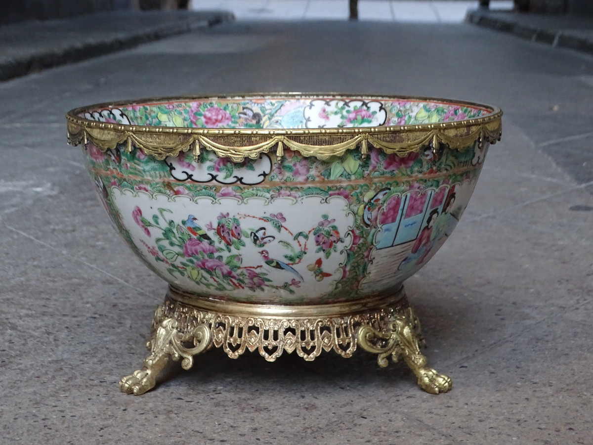 China Porcelain Canton Cup  Bronze  Mount 19th-photo-7