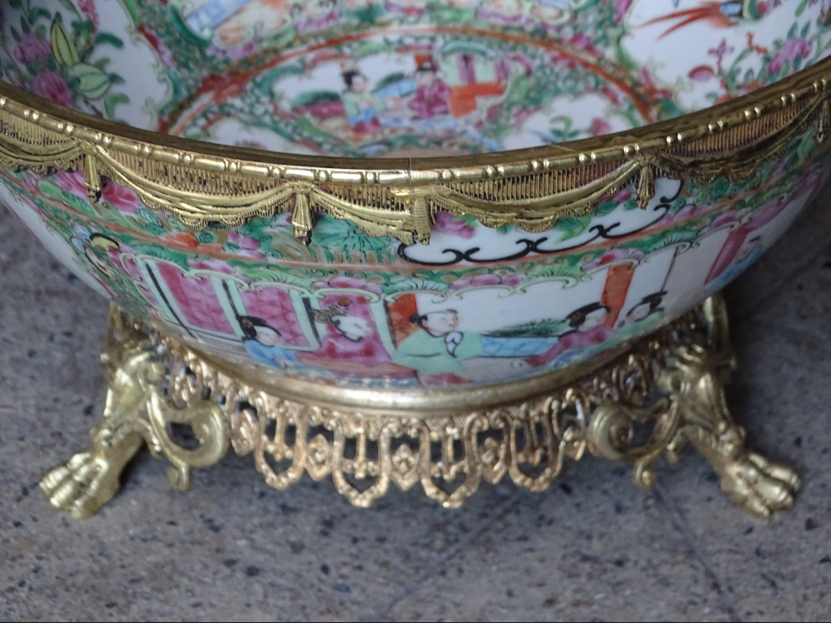China Porcelain Canton Cup  Bronze  Mount 19th-photo-8