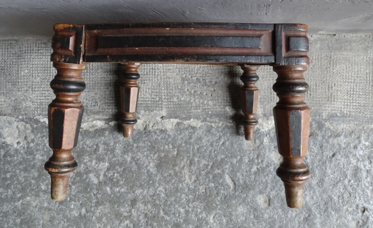 Small Cane Foot Stool Late 19th-photo-3