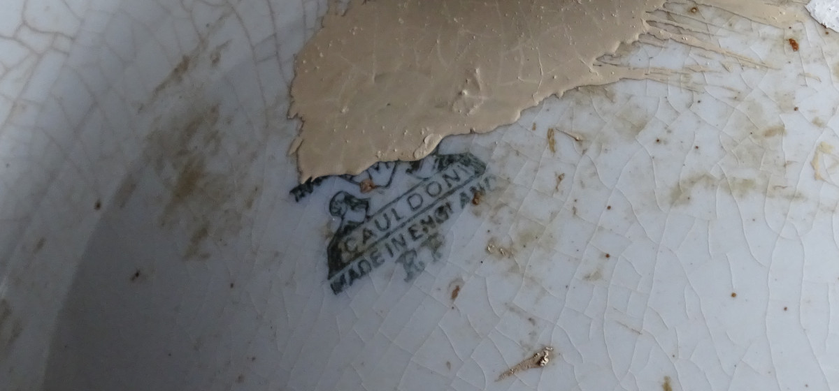 Lavabo d'angle en porcelaine Cauldon 1900-photo-2