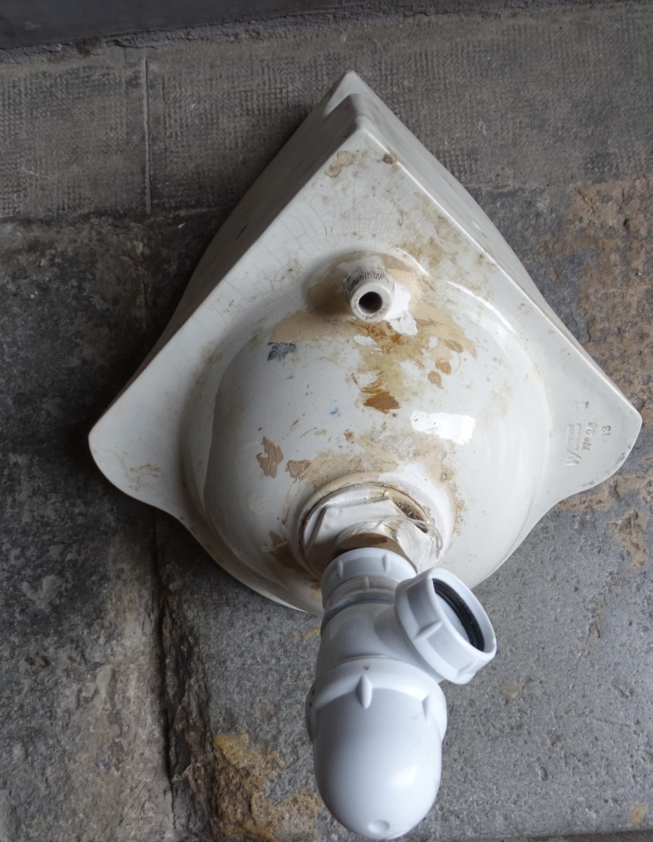 Lavabo d'angle en porcelaine Cauldon 1900-photo-5