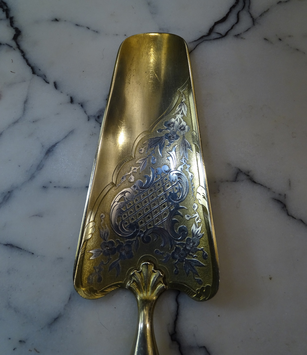 Couteau et Pelle à Tarte en Argent Fourré -photo-2