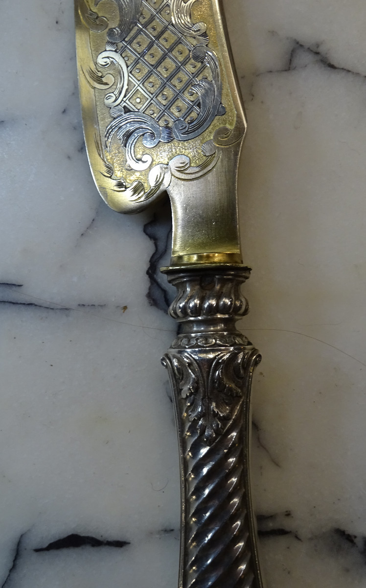 Couteau et Pelle à Tarte en Argent Fourré -photo-4