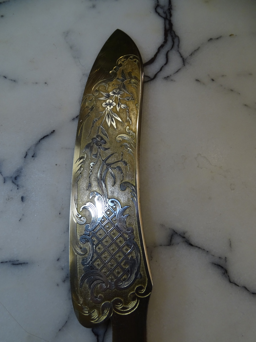 Couteau et Pelle à Tarte en Argent Fourré -photo-5