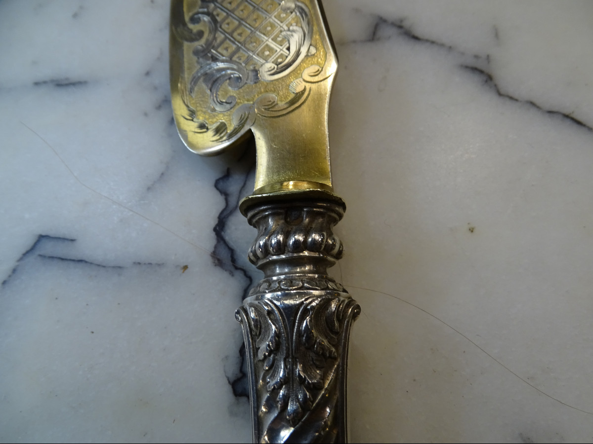 Couteau et Pelle à Tarte en Argent Fourré -photo-6