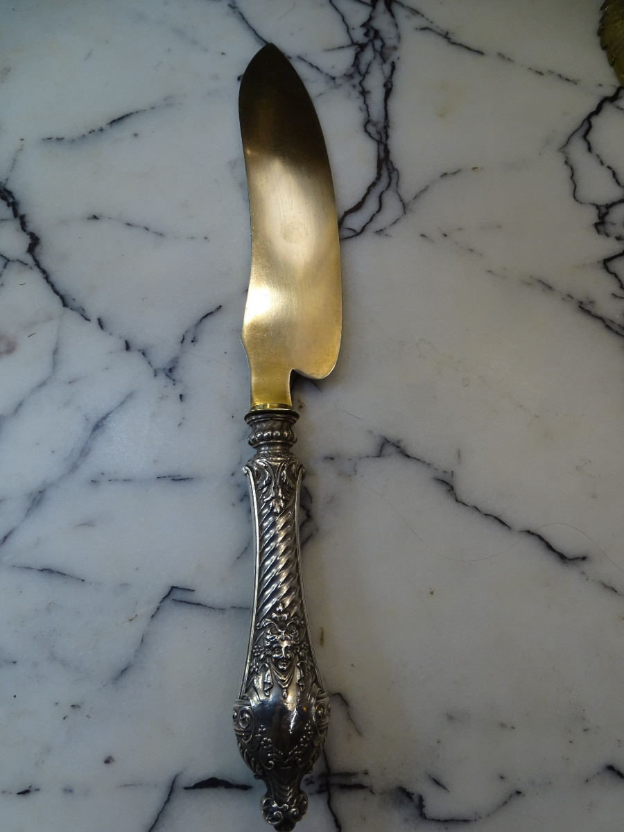 Couteau et Pelle à Tarte en Argent Fourré -photo-7