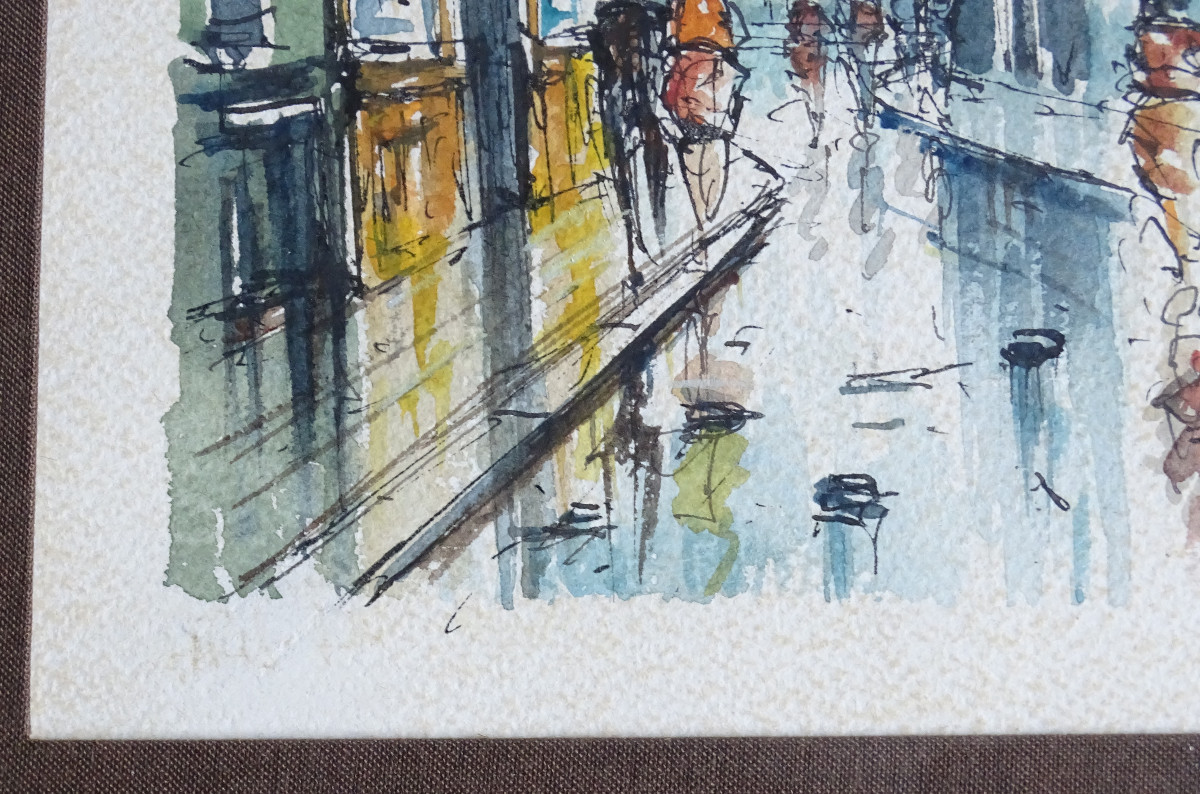 Polo Cambier (attribué) Aquarelle Basilique du Sacré-Coeur de Montmartre-photo-3