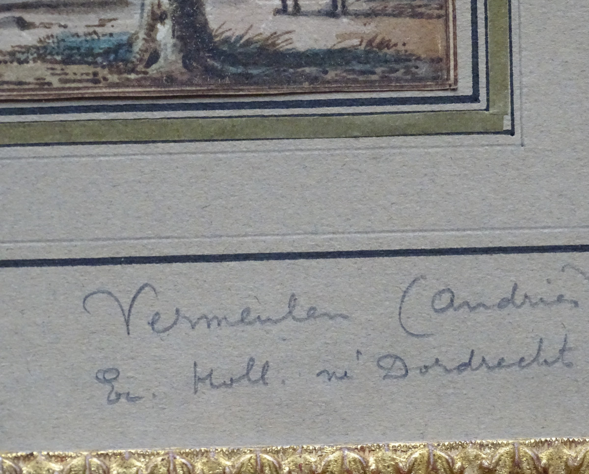 Vermeulen Andries (attributed) Watercolor And Ink Wash Animated Landscape 1763-photo-3