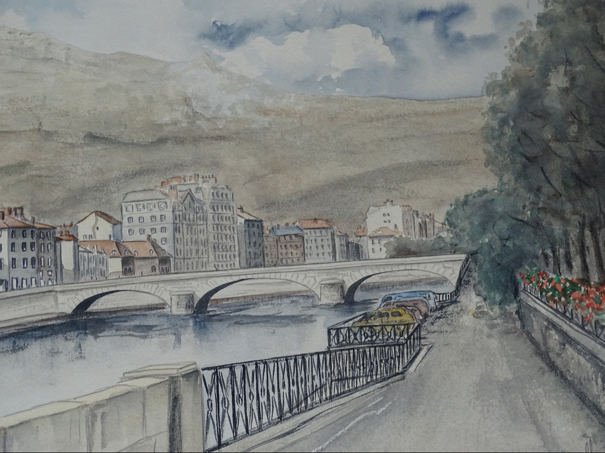 Aquarelle Guillermet Quai de l'Isère-photo-2