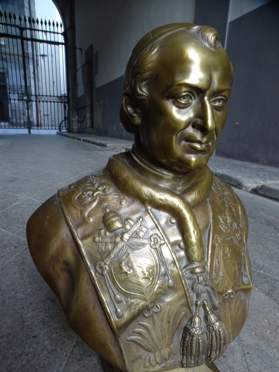 Bronze Statue Of Pius IX Signed Dieudonné-photo-2