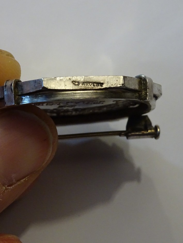 Médaille en Argent Banque de France An VIII Montée en Broche-photo-3