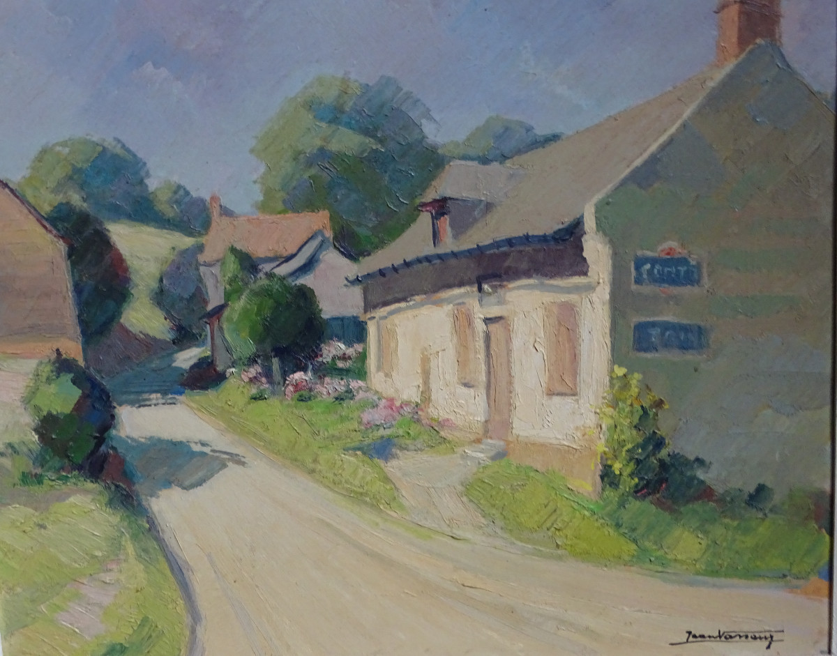 Village Houses Painting 20th-photo-4