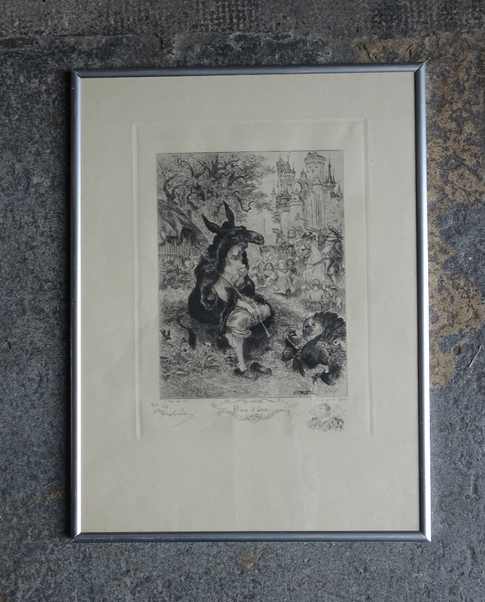 "Peau d'Ane" Lithographie d'Albert Robida