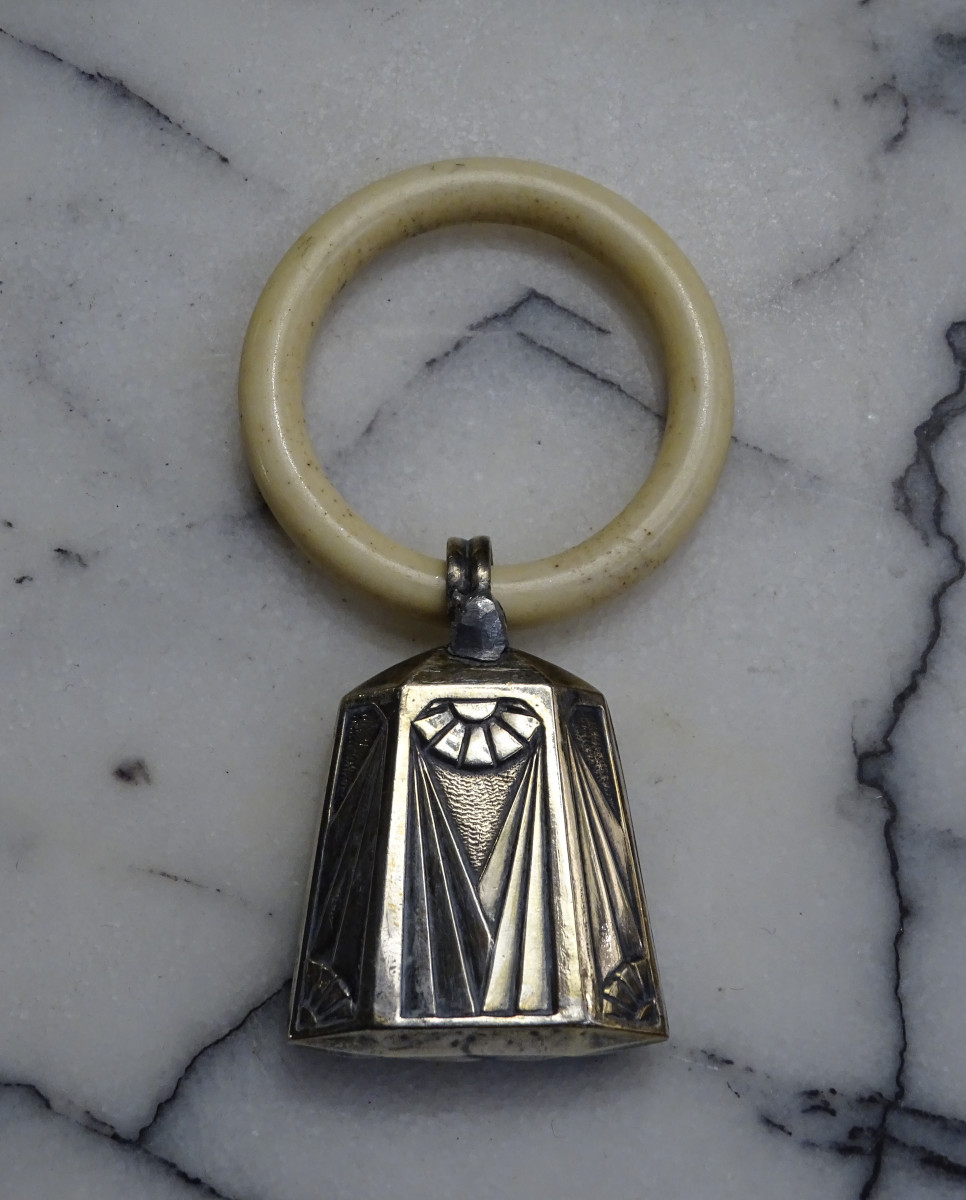 Hochet en Argent Art Déco-photo-2