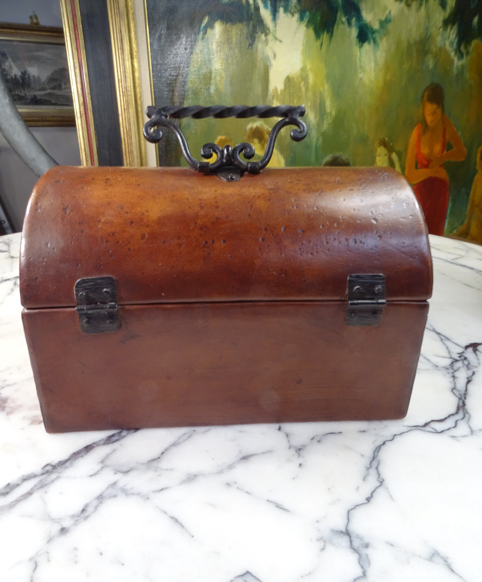 Coffret en cuir Années 50-photo-3