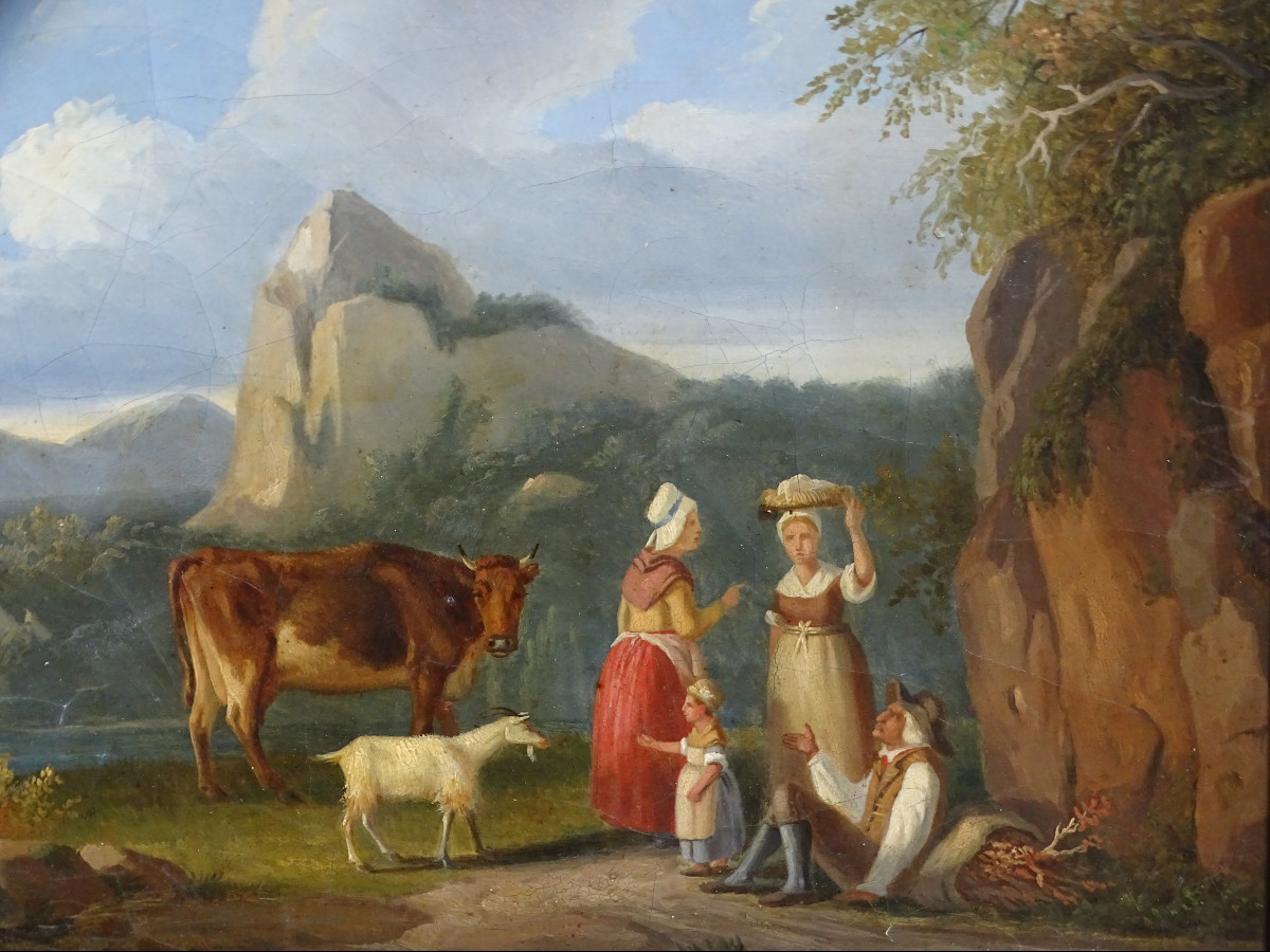 The Conversation Oil On Canvas 19th-photo-3