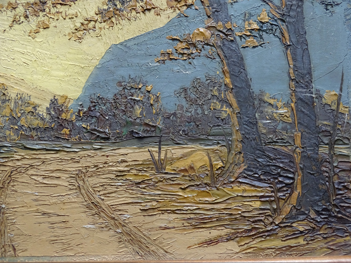 Paul Gobert Oil On Cardboard Landscape-photo-3