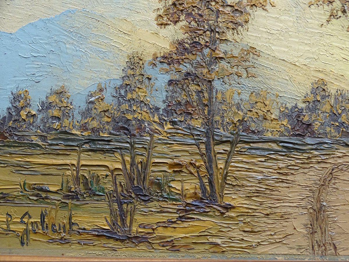 Paul Gobert Oil On Cardboard Landscape-photo-4