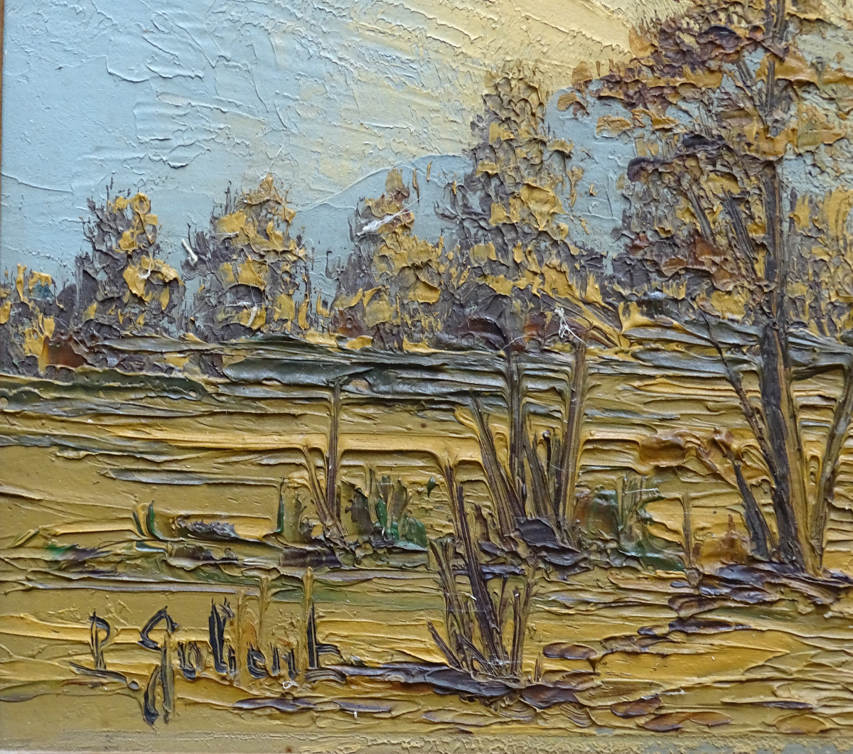 Paul Gobert Oil On Cardboard Landscape-photo-1