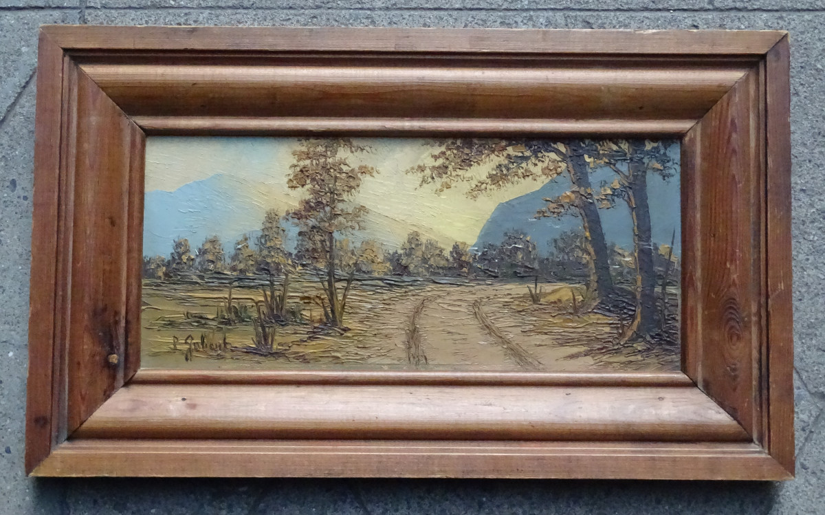 Paul Gobert Oil On Cardboard Landscape