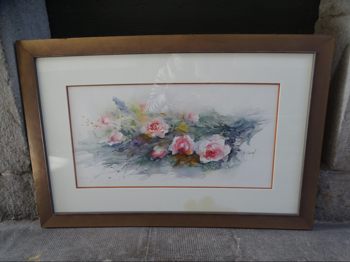 Aquarelle de Roses par Josette Marrel