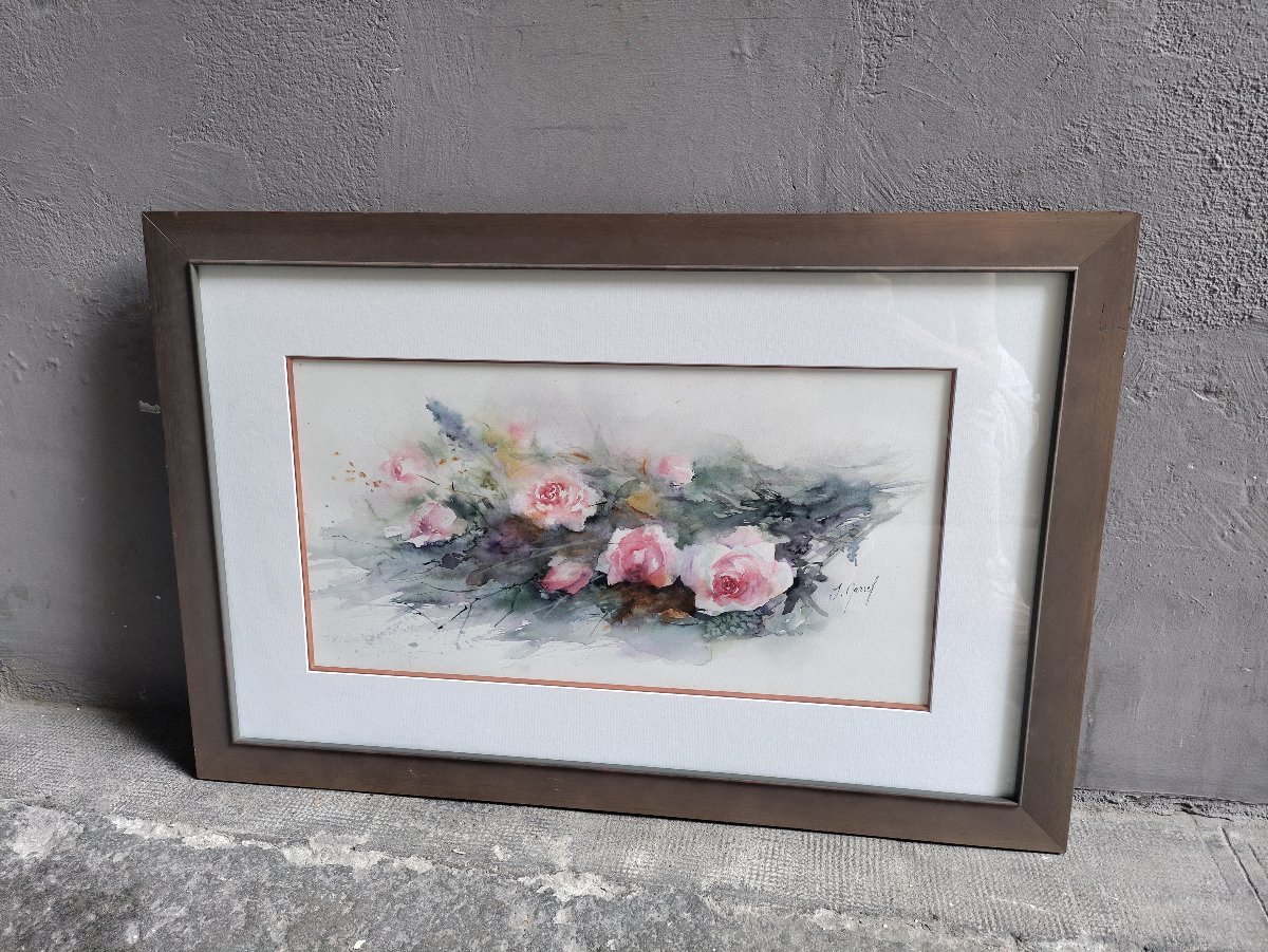 Aquarelle de Roses par Josette Marrel