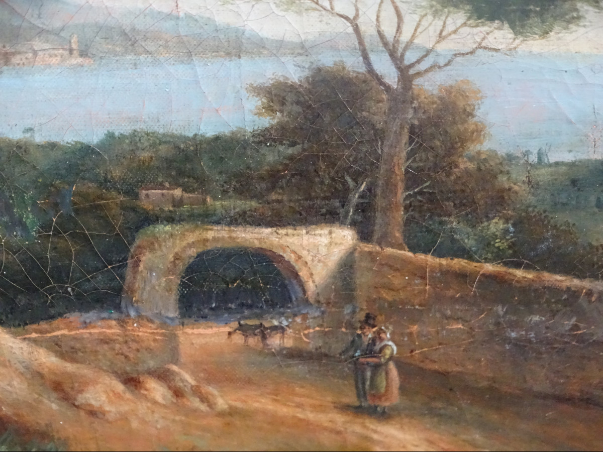 Oil On Canvas, Bay Of Naples, 19th-photo-3