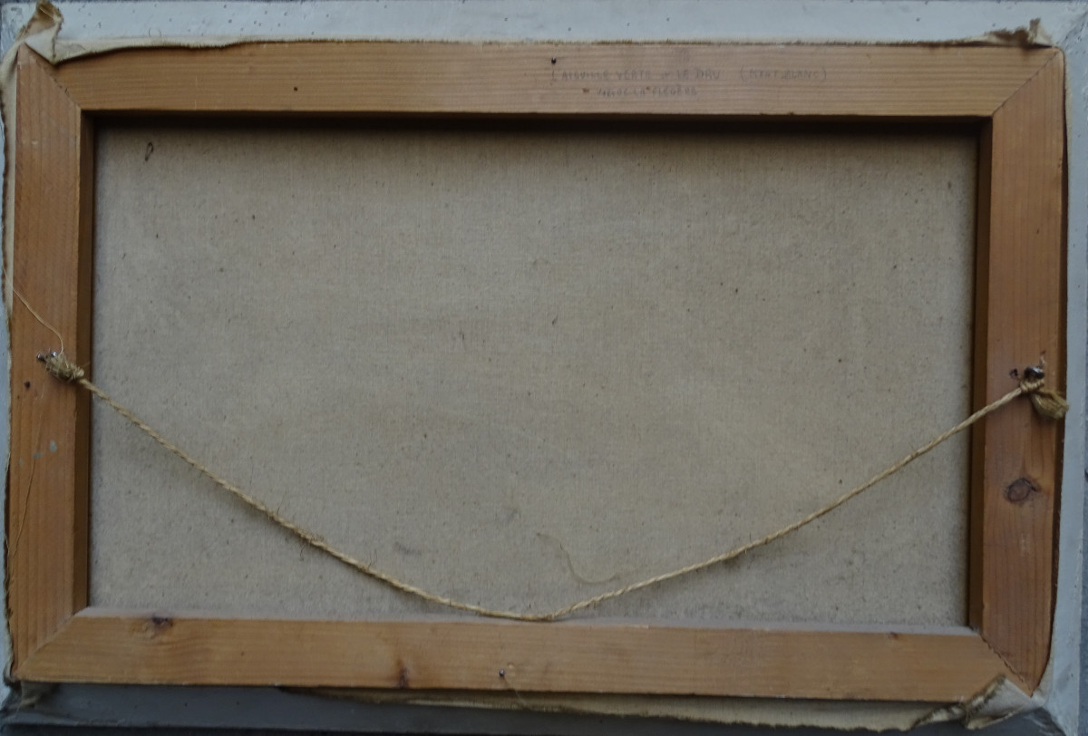 Lucien Quenard Huile sur Toile Aiguille Verte et Les Drus-photo-4