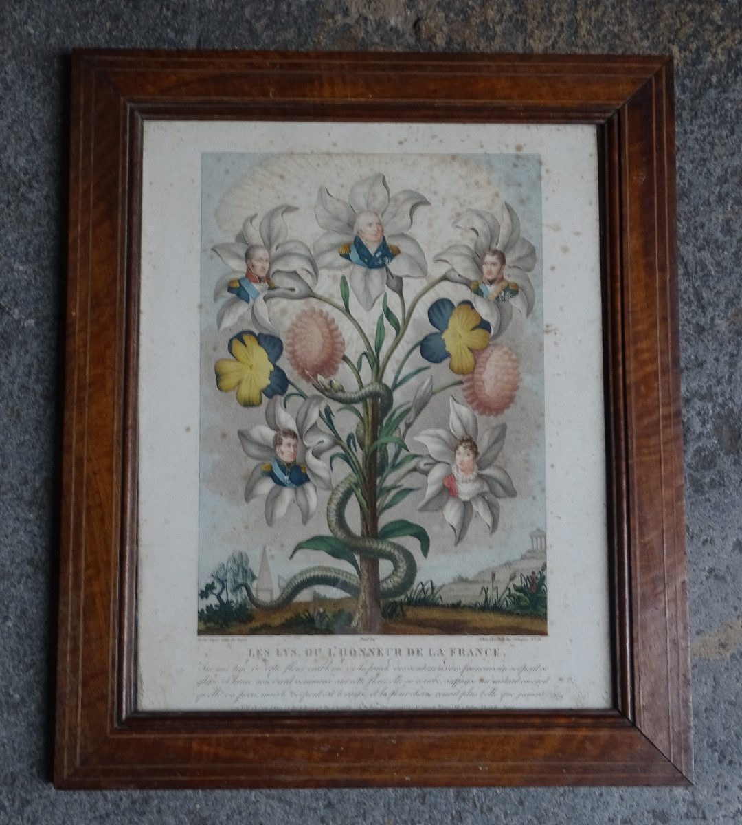 Engraving Les Lys Ou l'Honneur De La France 1816