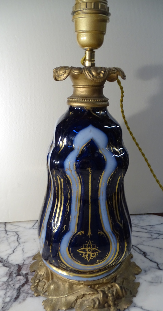Porcelain And Gilt Spelter Lamp 19th-photo-2