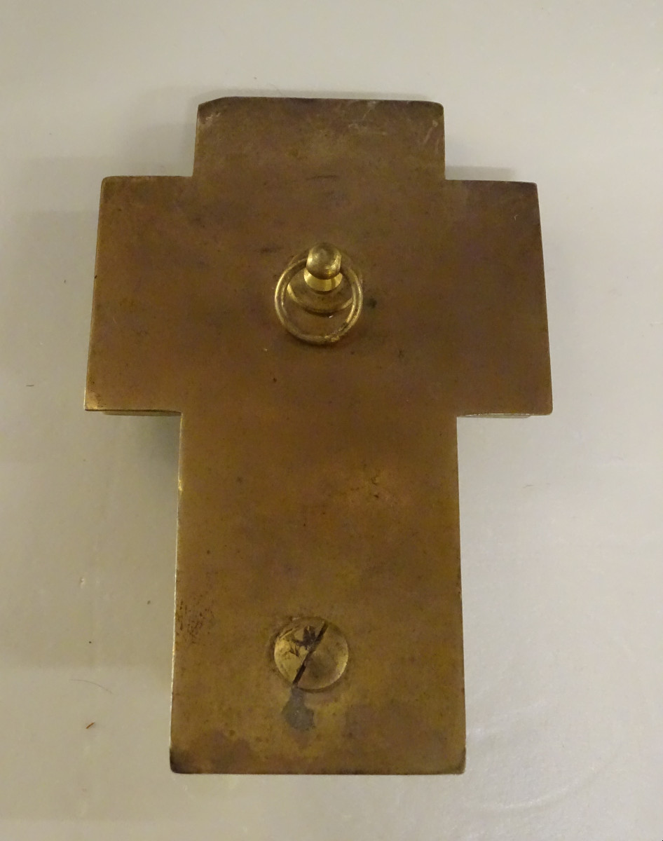 Cloisonné Bronze And Onyx Holy Water Font-photo-3