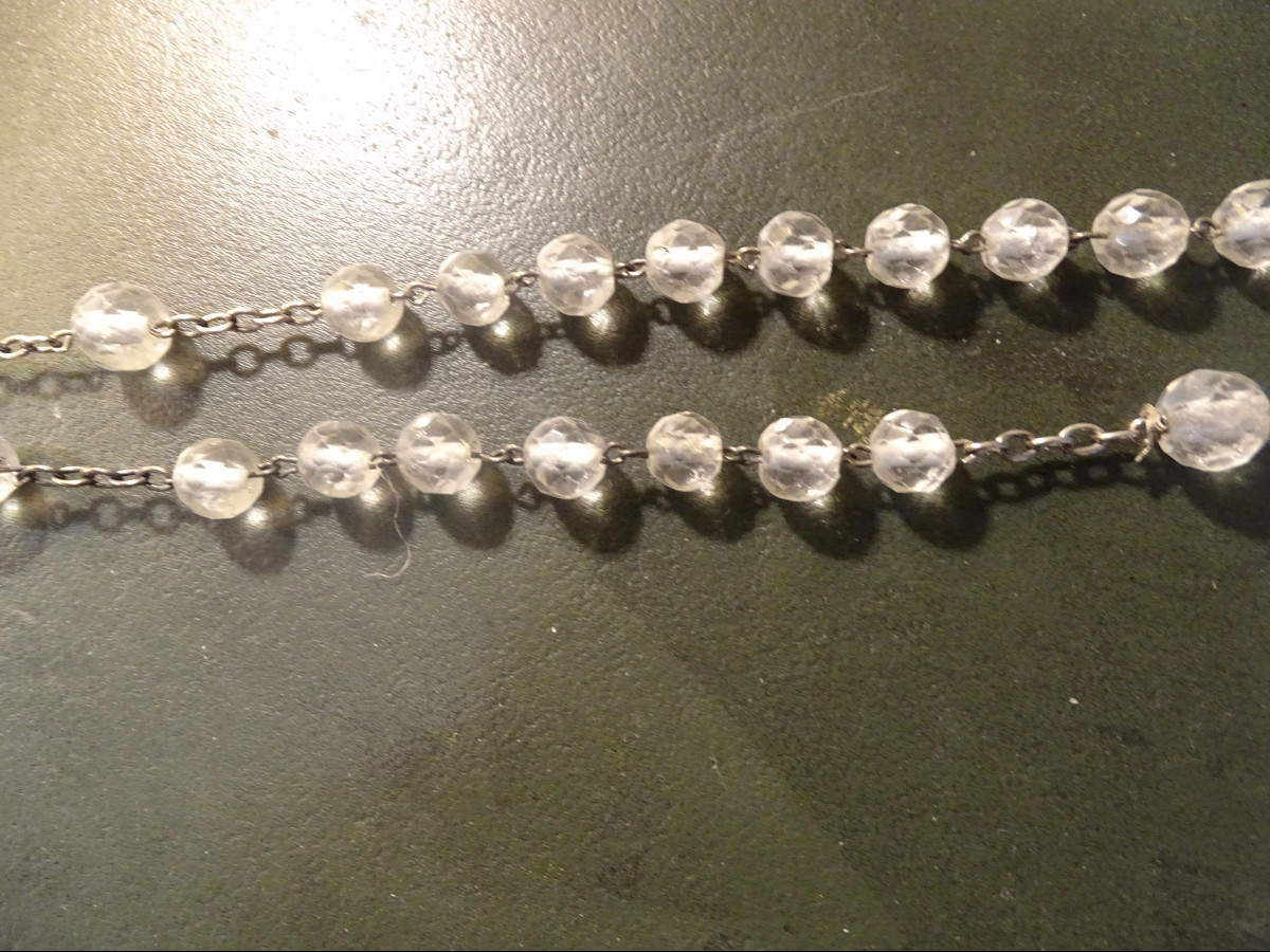 Chapelet en Argent et Cristal Années 40-photo-3