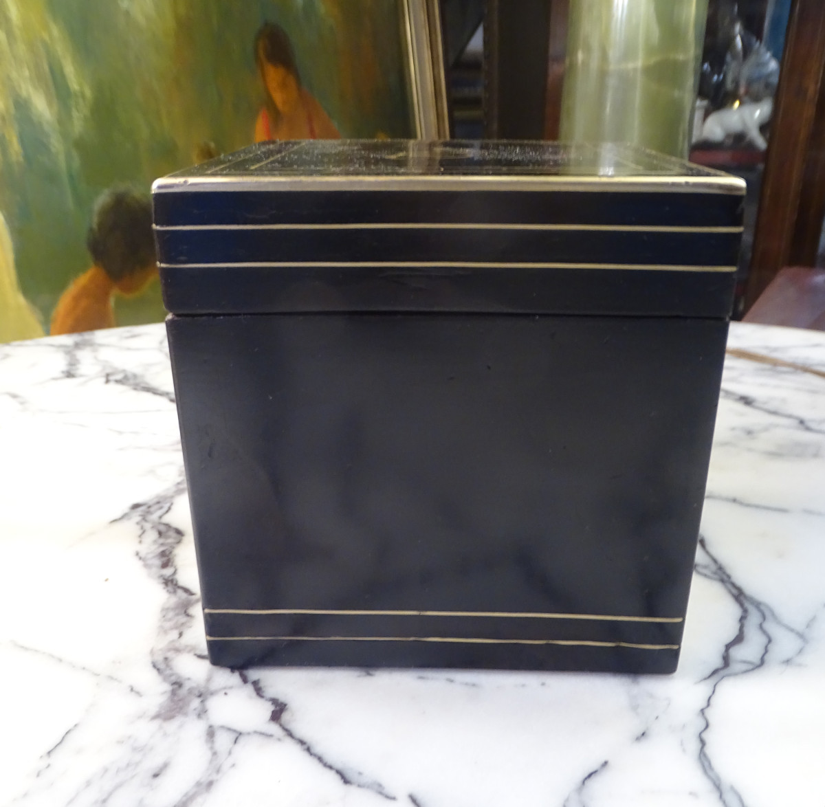 Napoleon III Tea Box In Blackened Wood-photo-3