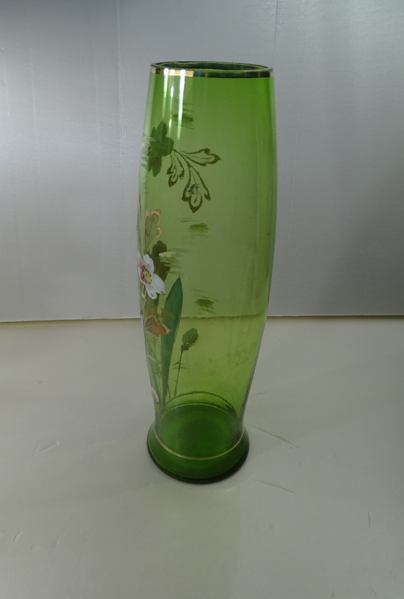 Enamelled Glass Vase "crocus"-photo-3