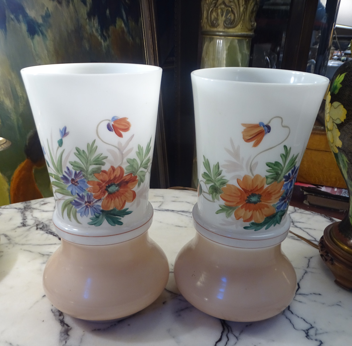 Paire de Vases en Opaline 