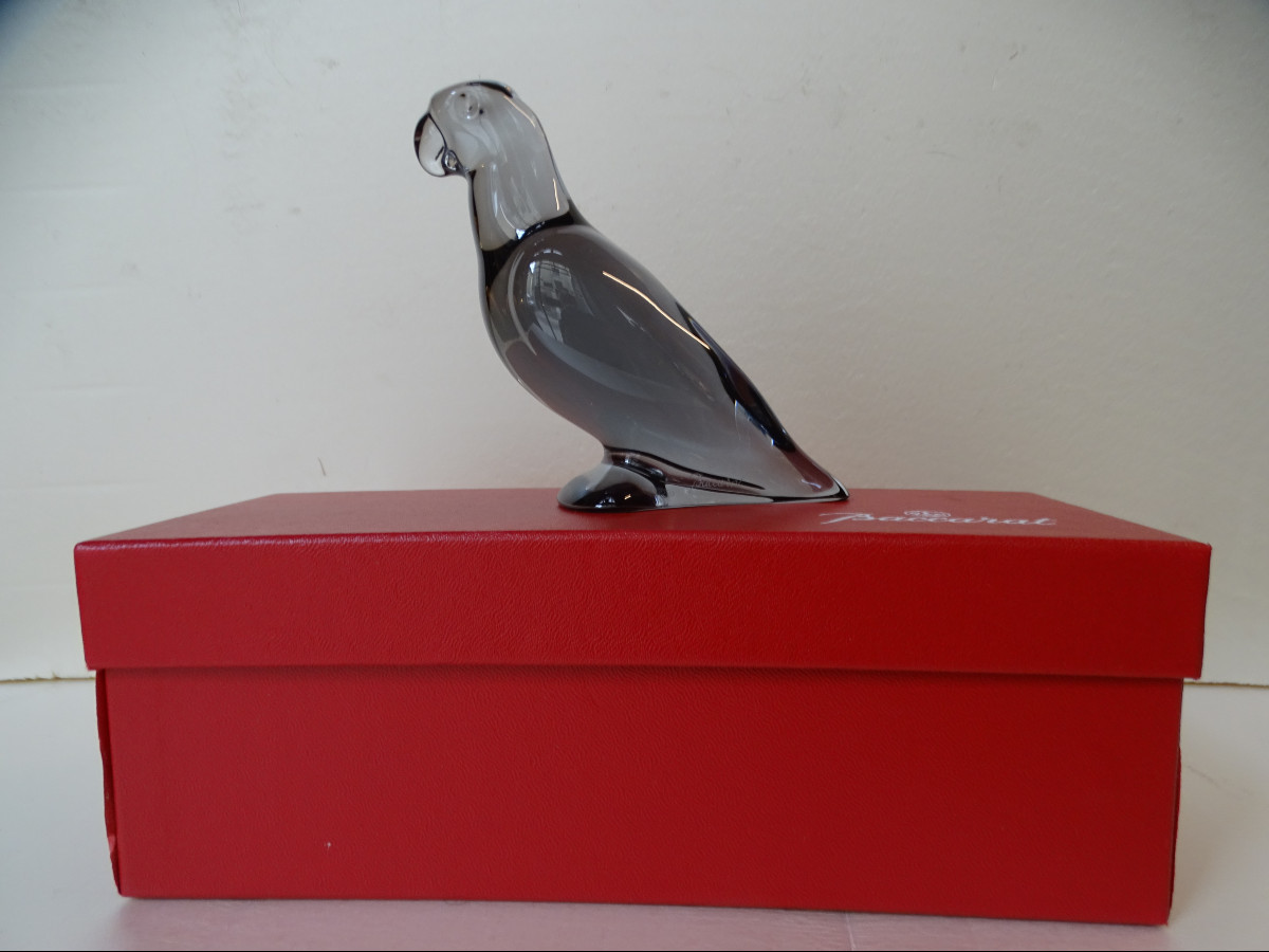 Baccarat Smoked Crystal Parrot-photo-2