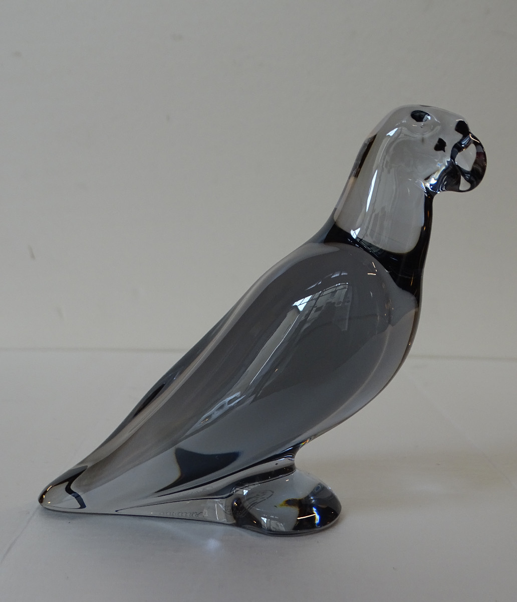 Baccarat Smoked Crystal Parrot-photo-3