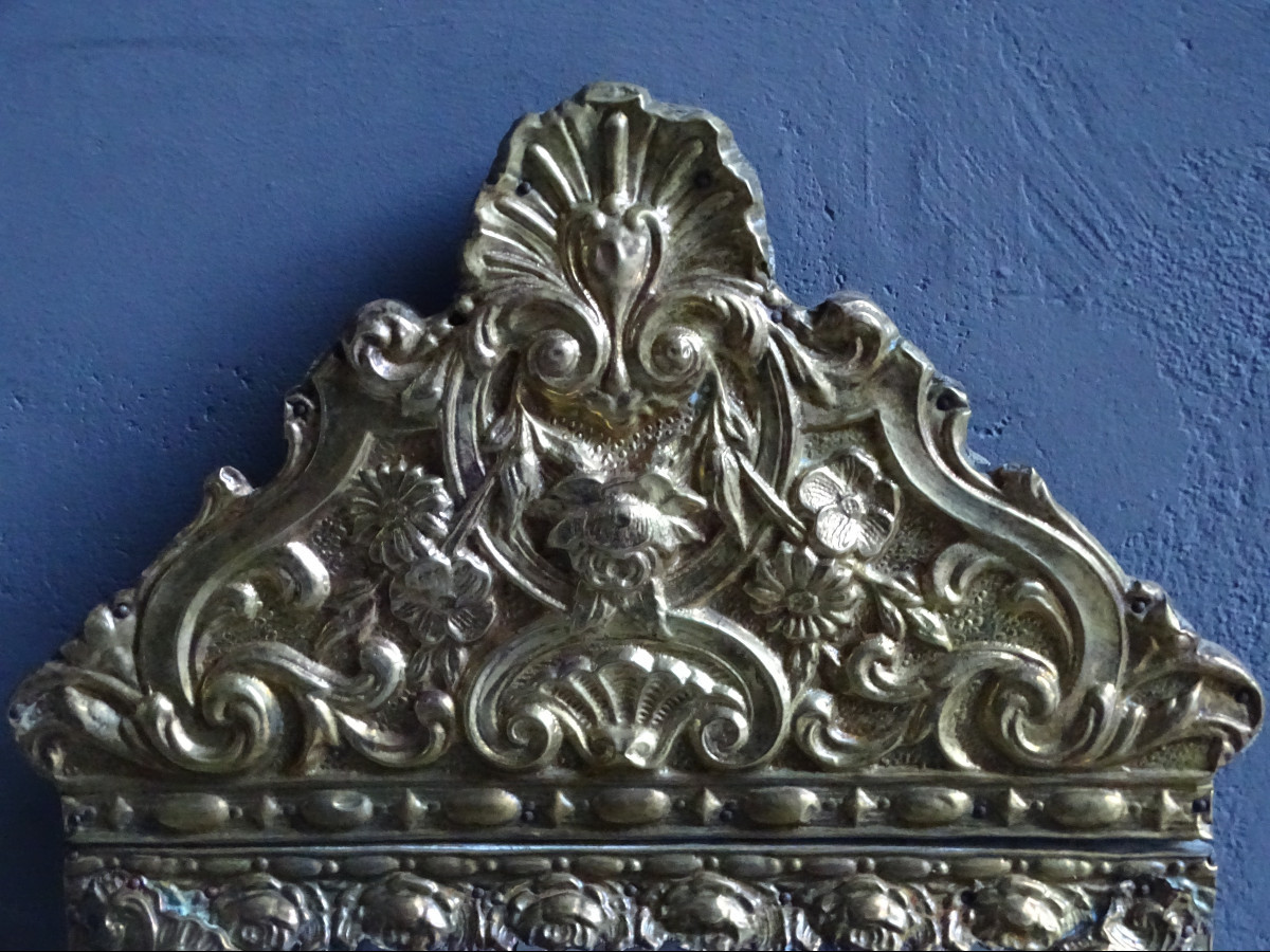 Napoleon III Stamped Brass Mirror-photo-2