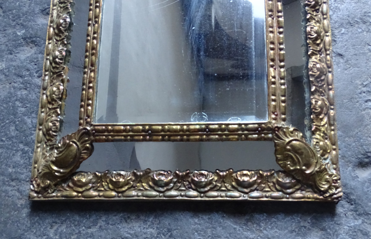 Napoleon III Stamped Brass Mirror-photo-1
