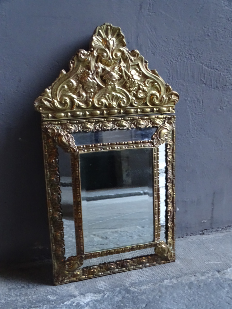 Napoleon III Stamped Brass Mirror
