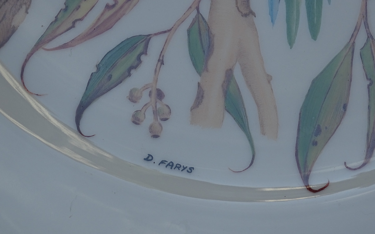 German Porcelain Dish With Parrots 1980/1990s-photo-3