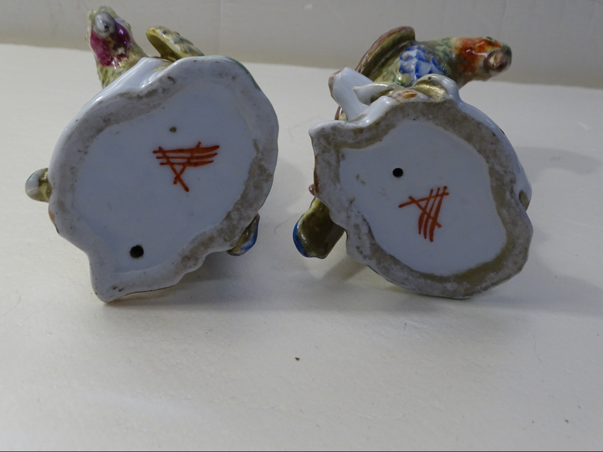 Couple de Perroquets en Porcelaine-photo-1