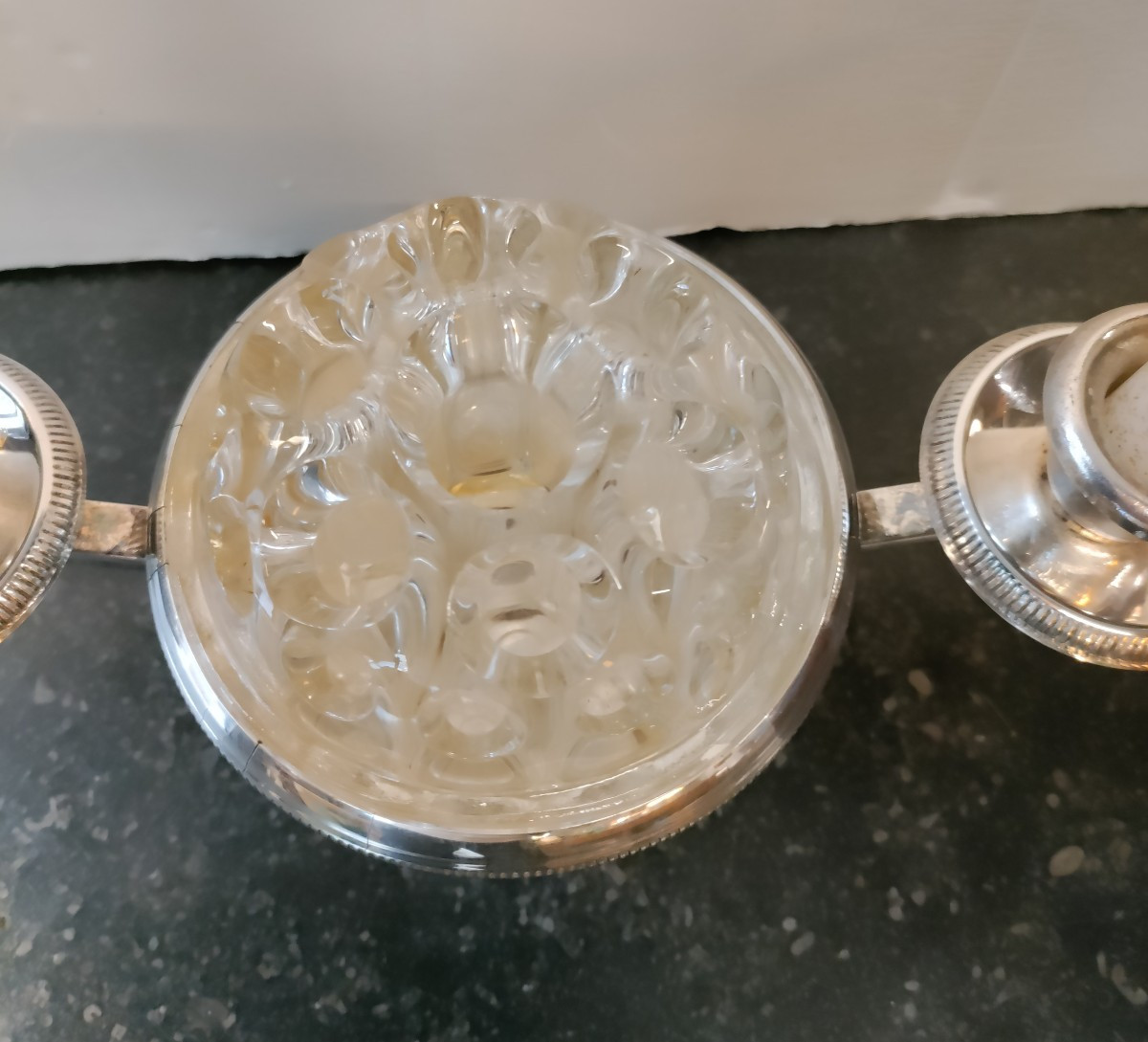 Silver-plated Candleholders And Glass Flowerpicks-photo-3
