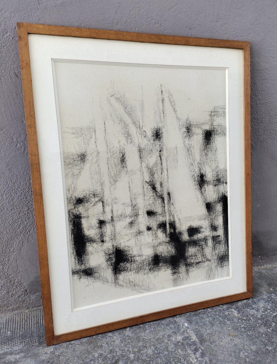 Large Charcoal Sailboats