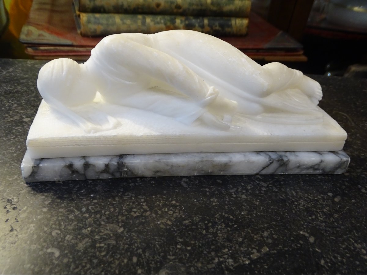  Alabaster Sculpture Of Saint Cecilia Late 19th