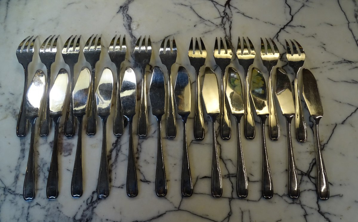Silver-plated Fish Forks And Knives-photo-2