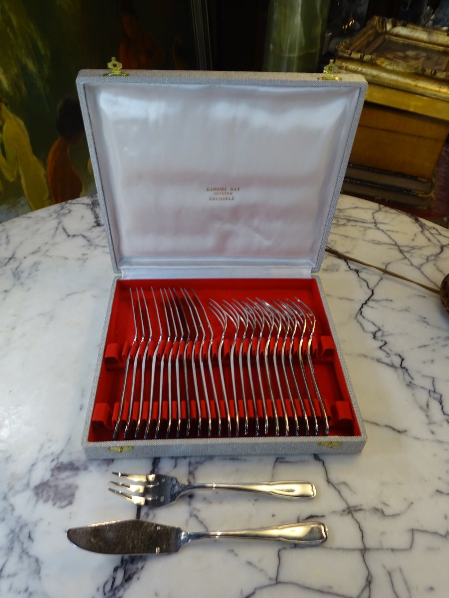 Silver-plated Fish Forks And Knives-photo-3