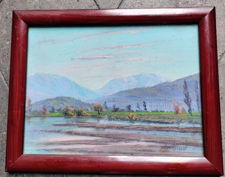 Pastel By Giroud The Banks Of  Le Drac