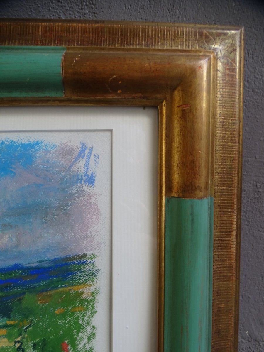 Paul Collomb Pastel Landscape Of Provence-photo-3